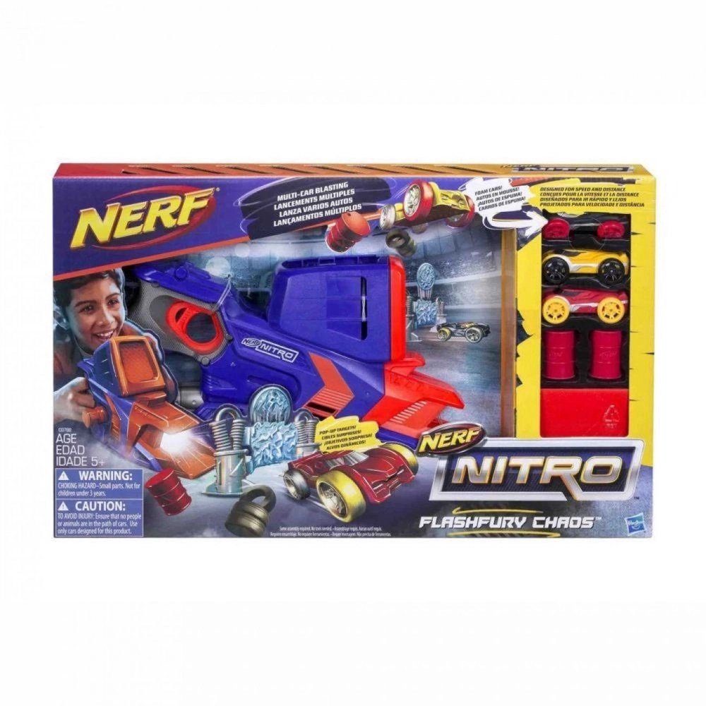 Lancador Nerf Nitro Flashfury Chaos 3 Carros Hasbro 80037126
