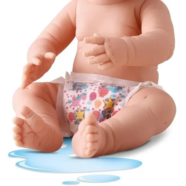New Born Little Faz Xixi Macacão - Divertoys - Boneca Menina