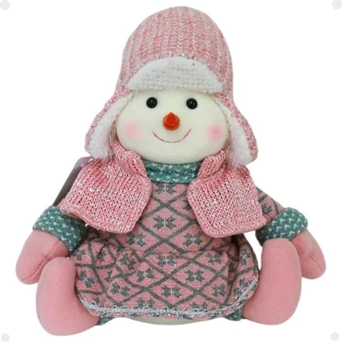 Boneco Natalino – Boneco de Neve Rosa 25cm Dinatale