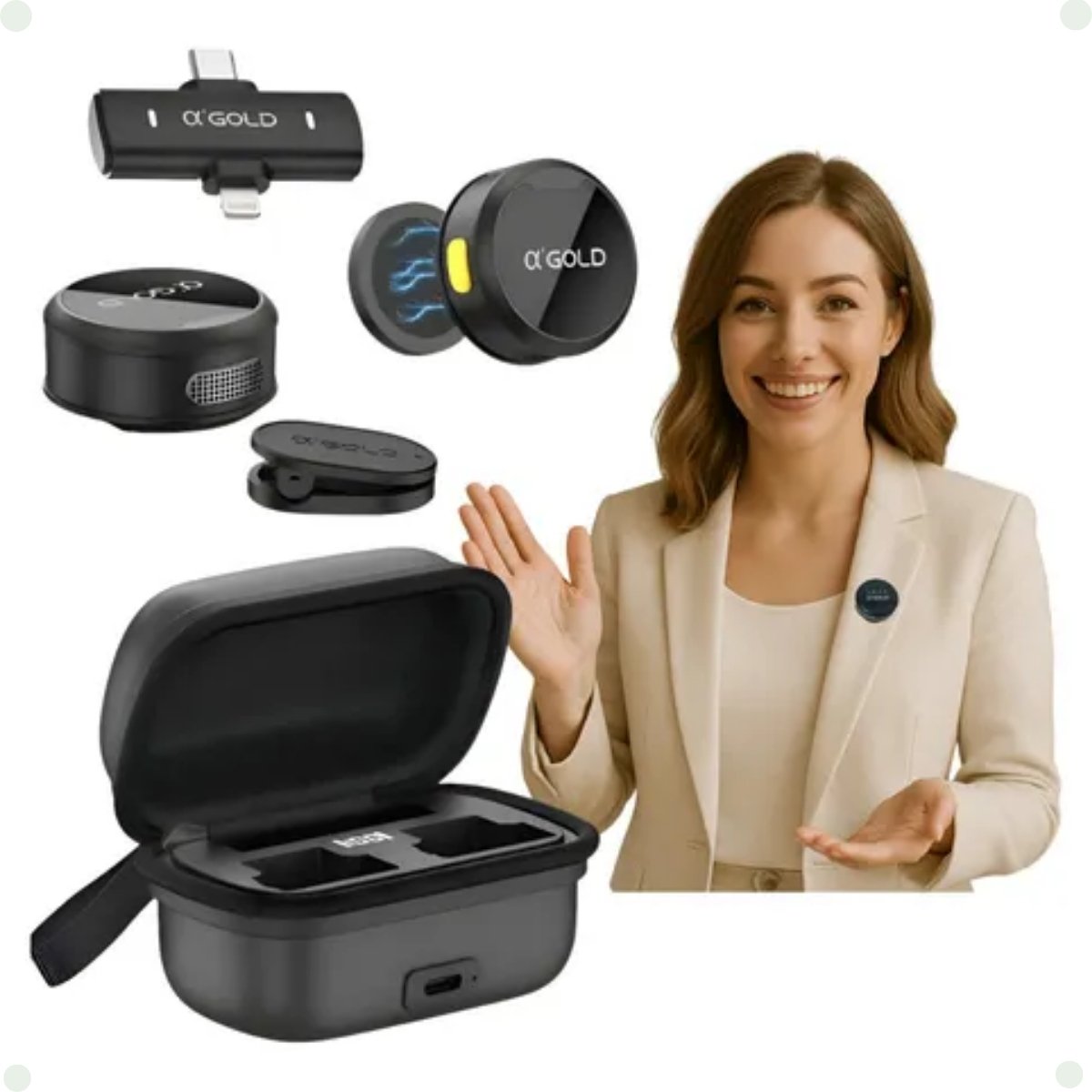 Microfone de Lapela sem fio Wireless MCF-38 2EM1 O'Gold