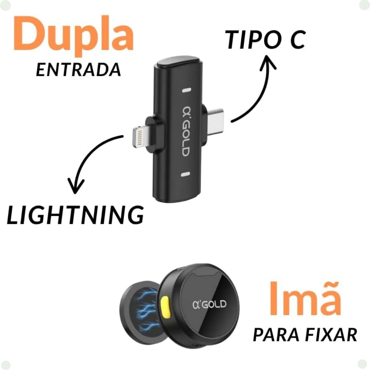 Microfone de Lapela sem fio Wireless MCF-38 2EM1 O'Gold